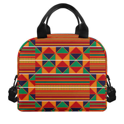 Kente Pattern Print Insulated Lunch Bag