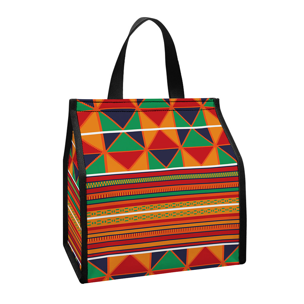 Kente Pattern Print Insulated Lunch Tote