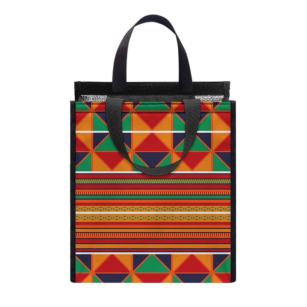 Kente Pattern Print Insulated Lunch Tote