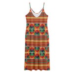 Kente Pattern Print Jersey Midi Cami Dress