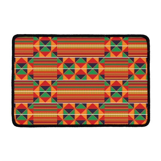 Kente Pattern Print Kitchen Mat