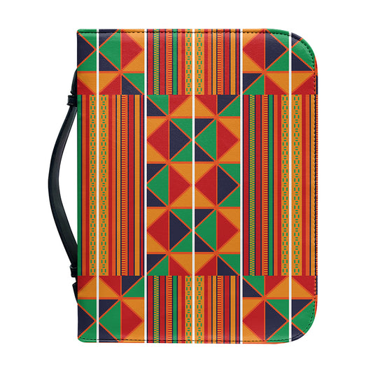 Kente Pattern Print Leather Bible Cover