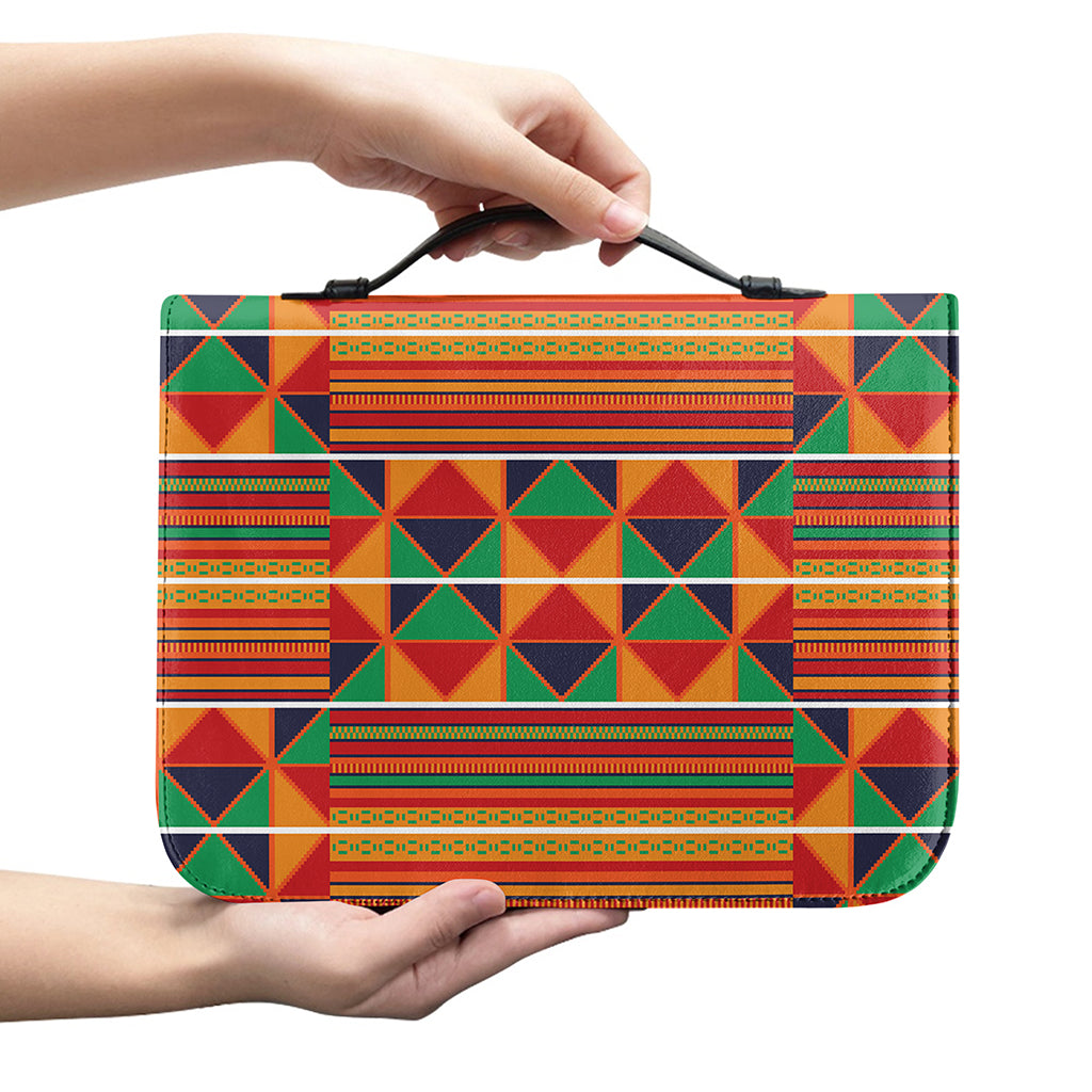 Kente Pattern Print Leather Bible Cover