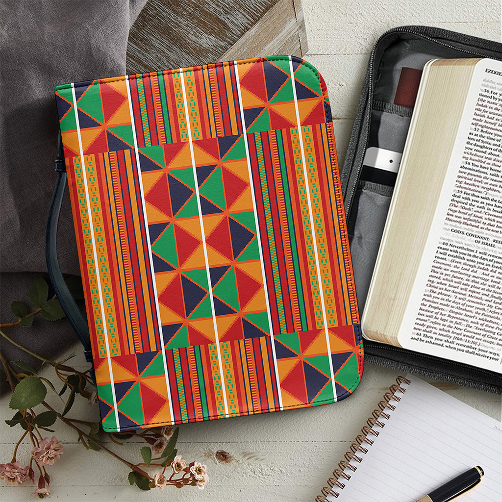 Kente Pattern Print Leather Bible Cover