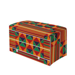 Kente Pattern Print Leather Tissue Box Cover