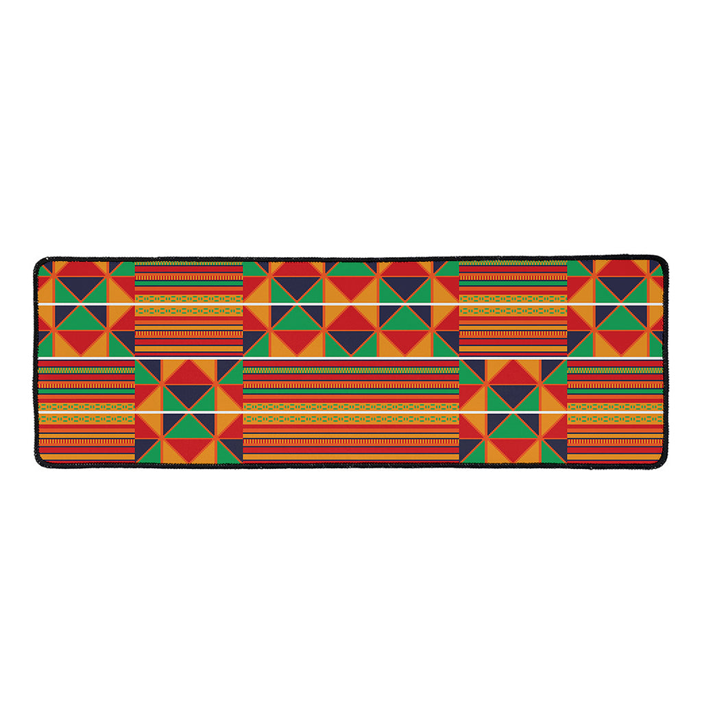 Kente Pattern Print Long Kitchen Mat