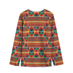 Kente Pattern Print Long Sleeve Short Coat