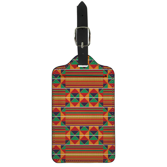 Kente Pattern Print Luggage Tag