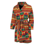 Kente Pattern Print Men's Bathrobe