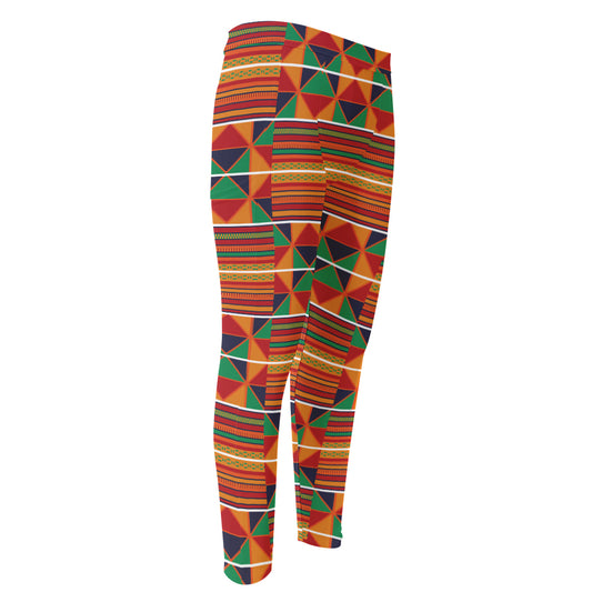 Kente Pattern Print Men's Compression Pants