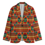 Kente Pattern Print Men's Cotton Blazer