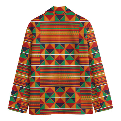 Kente Pattern Print Men's Cotton Blazer