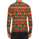 Kente Pattern Print Men's Long Sleeve Rash Guard