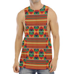 Kente Pattern Print Men's Muscle Tank Top