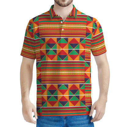 Kente Pattern Print Men's Polo Shirt