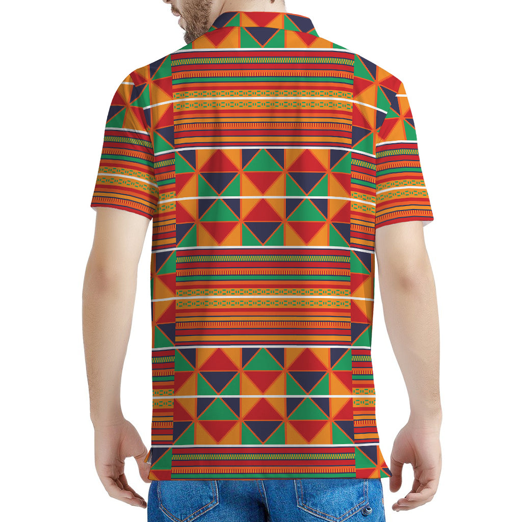 Kente Pattern Print Men's Polo Shirt