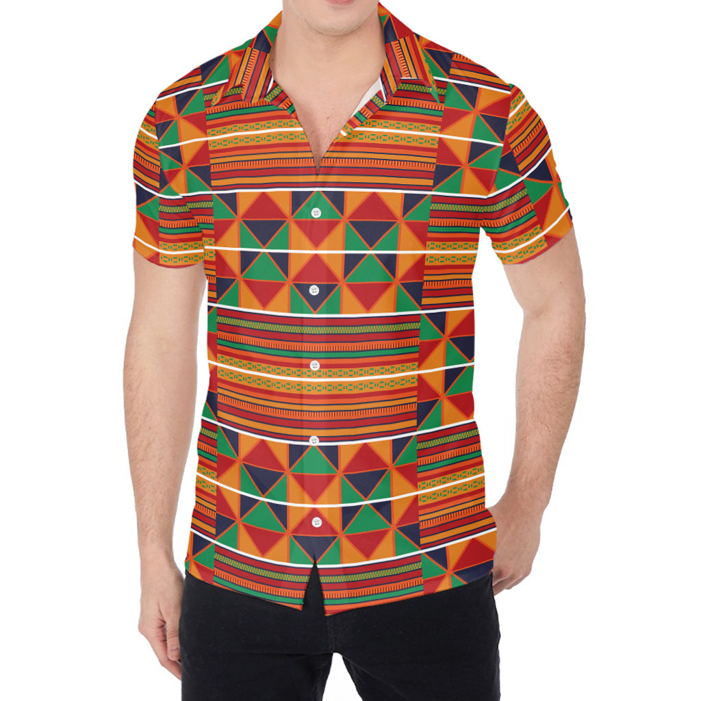 Kente Pattern Print Men's Shirt