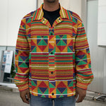 Kente Pattern Print Men's Shirt Jacket
