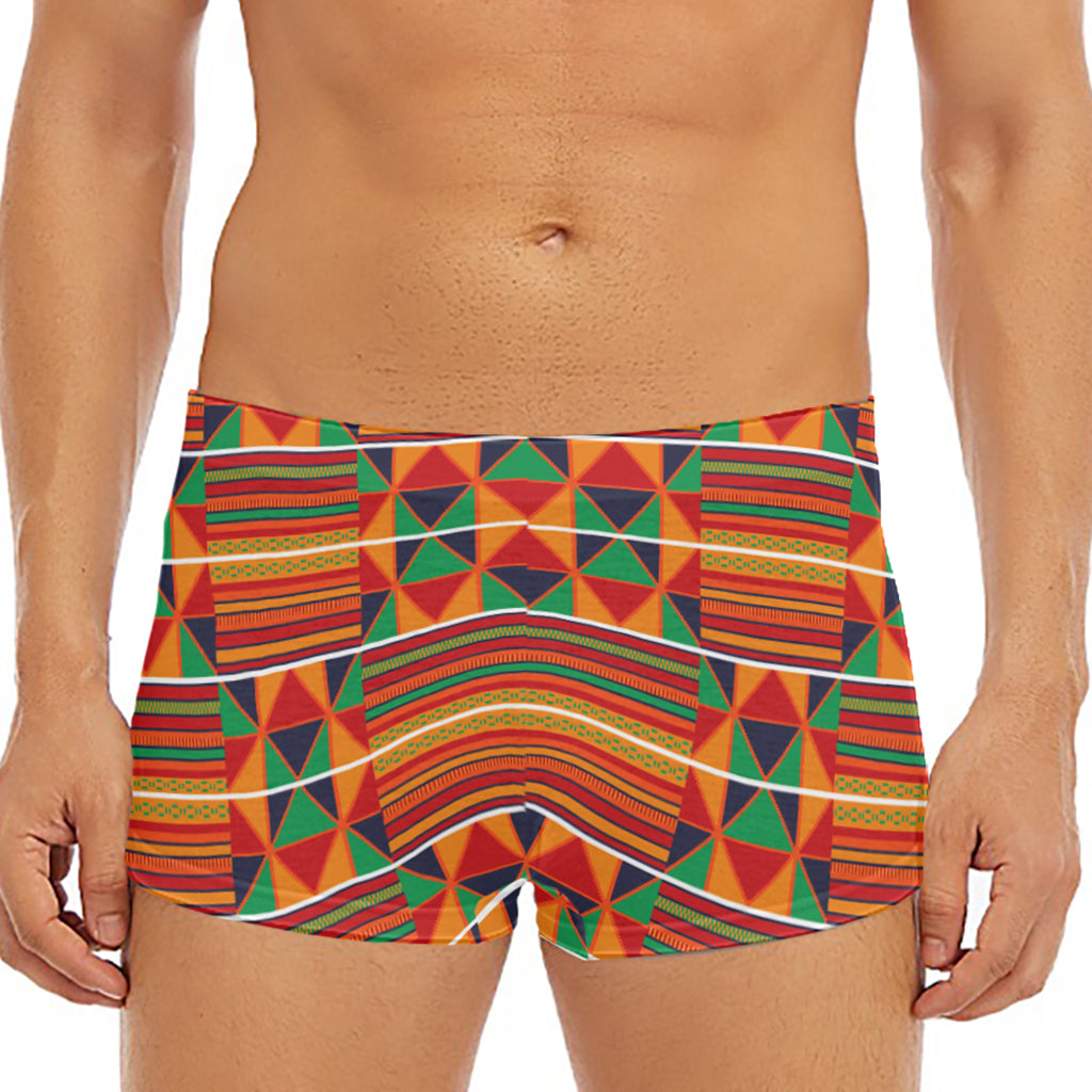 Kente Pattern Print Men's Short Boxer Briefs