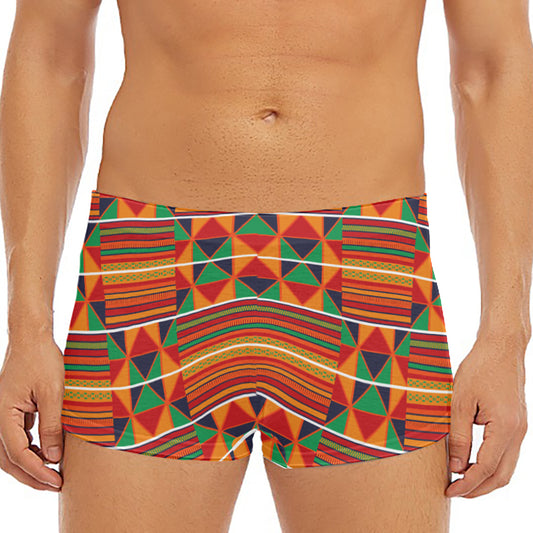 Kente Pattern Print Men's Short Boxer Briefs