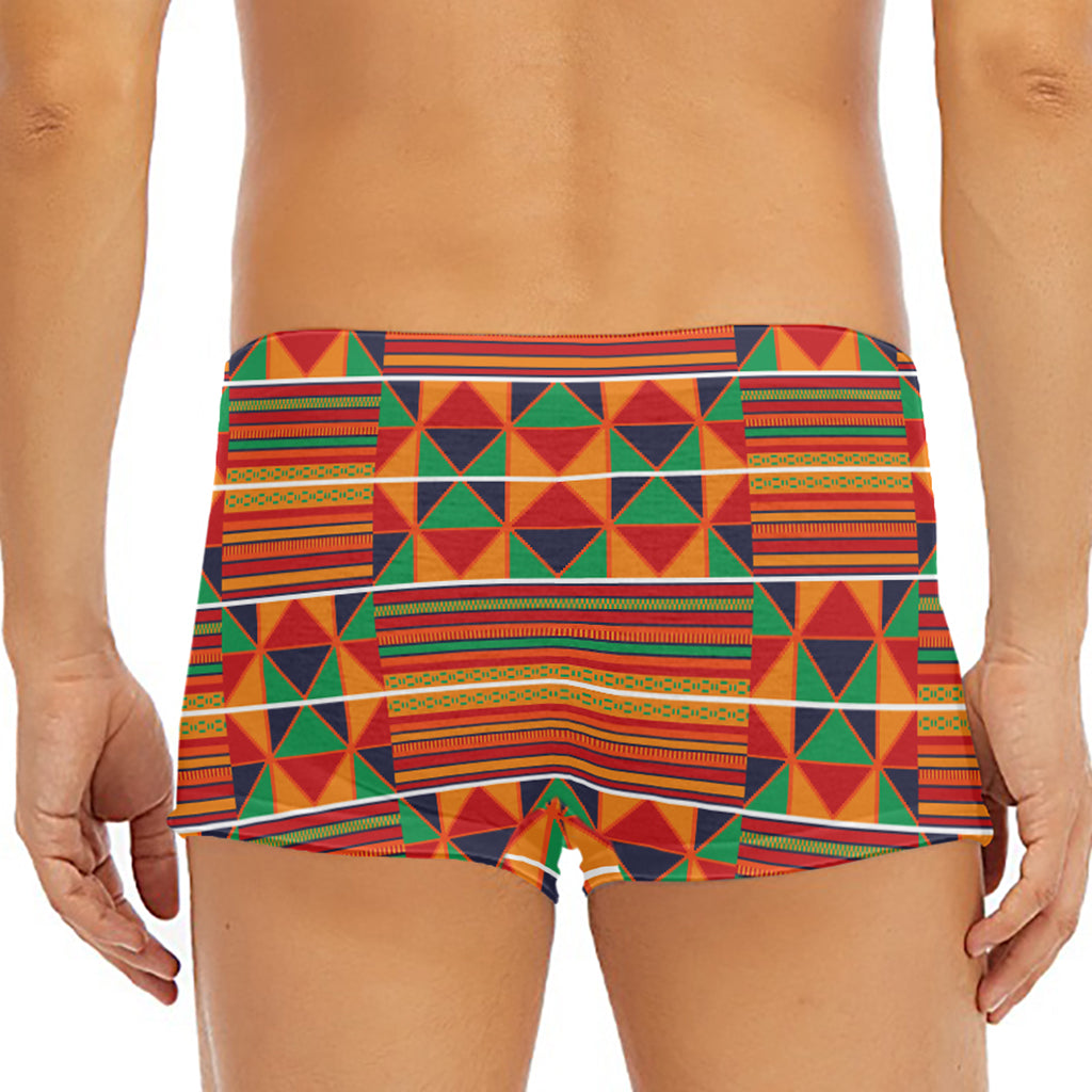 Kente Pattern Print Men's Short Boxer Briefs