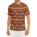 Kente Pattern Print Men's Short Sleeve Rash Guard