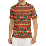 Kente Pattern Print Men's Short Sleeve Rash Guard