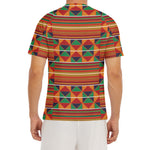 Kente Pattern Print Men's Short Sleeve Rash Guard