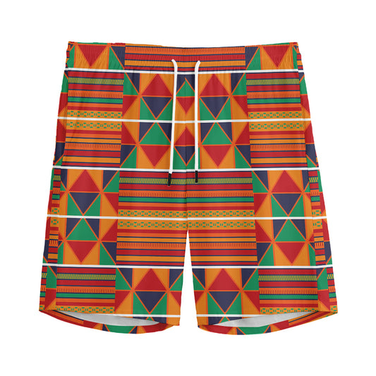 Kente Pattern Print Men's Sports Shorts