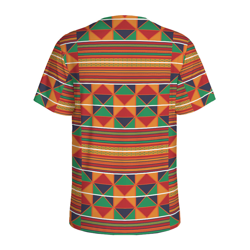 Kente Pattern Print Men's Sports T-Shirt