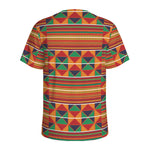 Kente Pattern Print Men's Sports T-Shirt