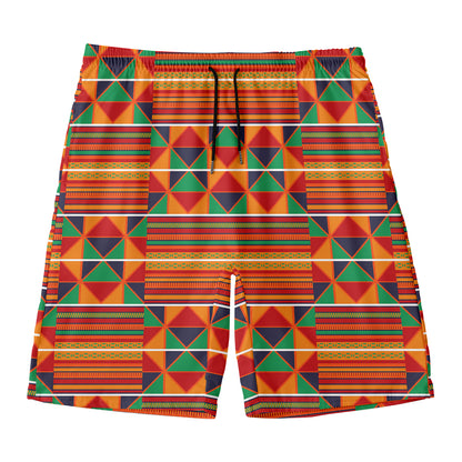 Kente Pattern Print Men's Swim Trunks