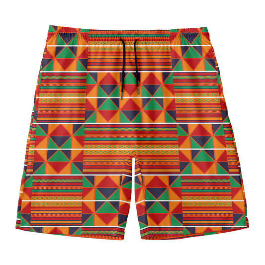Kente Pattern Print Men's Swim Trunks