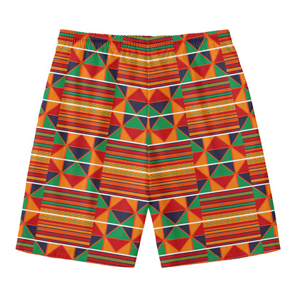 Kente Pattern Print Men's Swim Trunks