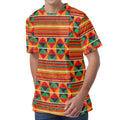 Kente Pattern Print Men's Velvet T-Shirt