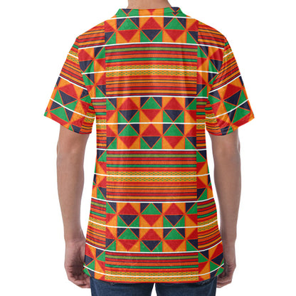 Kente Pattern Print Men's Velvet T-Shirt