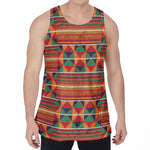 Kente Pattern Print Men's Velvet Tank Top
