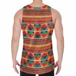 Kente Pattern Print Men's Velvet Tank Top