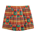 Kente Pattern Print Mesh Shorts