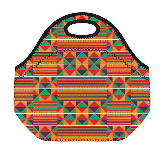 Kente Pattern Print Neoprene Lunch Bag