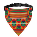 Kente Pattern Print Over The Collar Dog Bandana