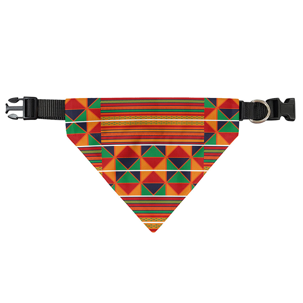Kente Pattern Print Over The Collar Dog Bandana