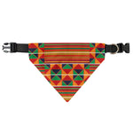 Kente Pattern Print Over The Collar Dog Bandana
