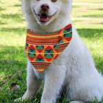 Kente Pattern Print Over The Collar Dog Bandana
