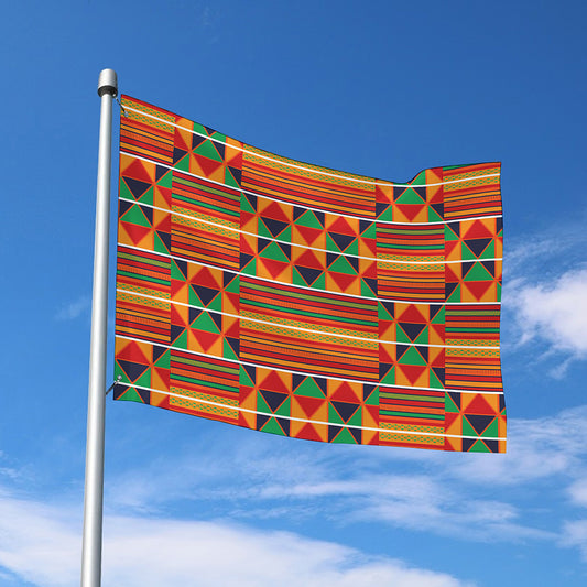 Kente Pattern Print Polyester Flag