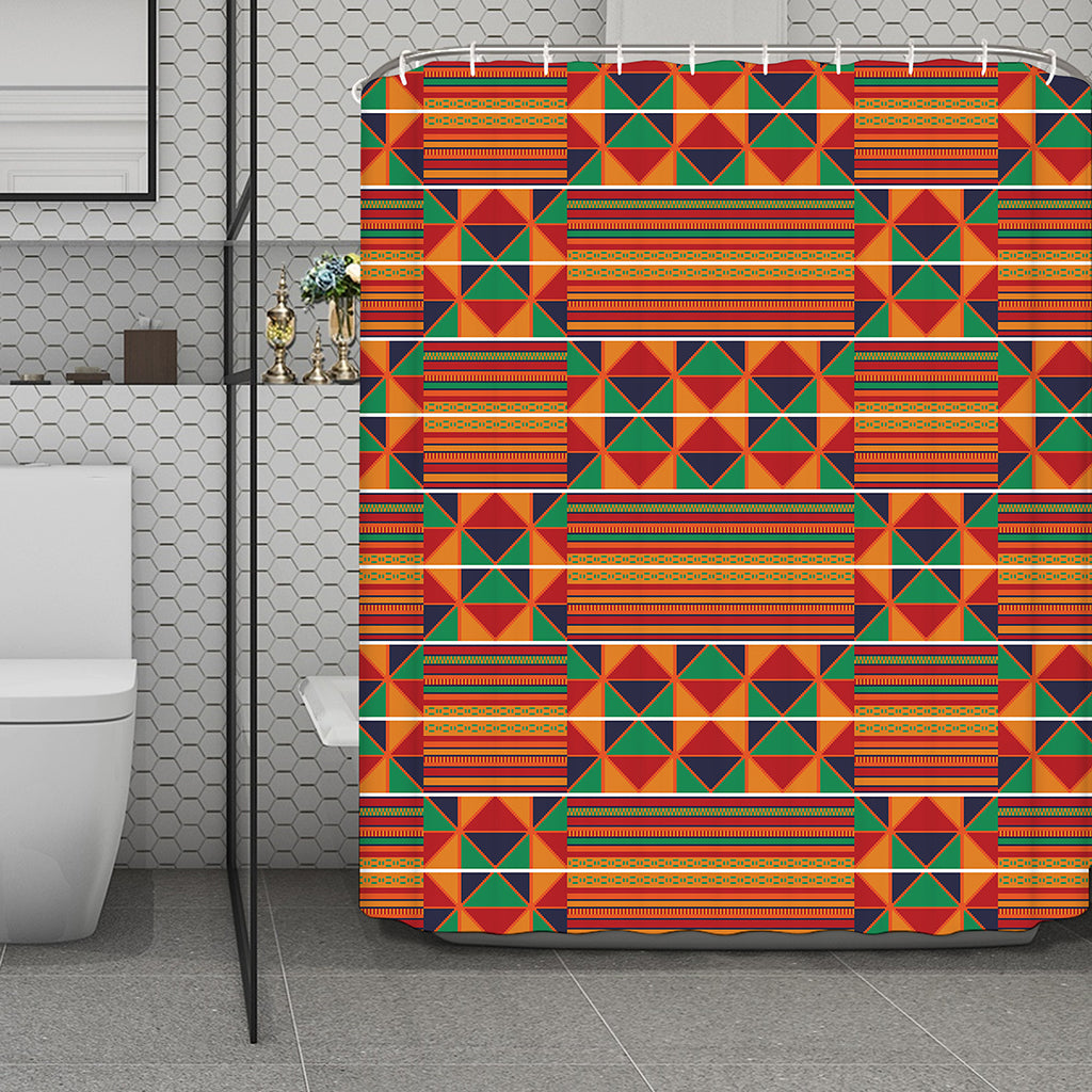 Kente Pattern Print Polyester Shower Curtain