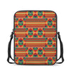 Kente Pattern Print Rectangular Crossbody Bag