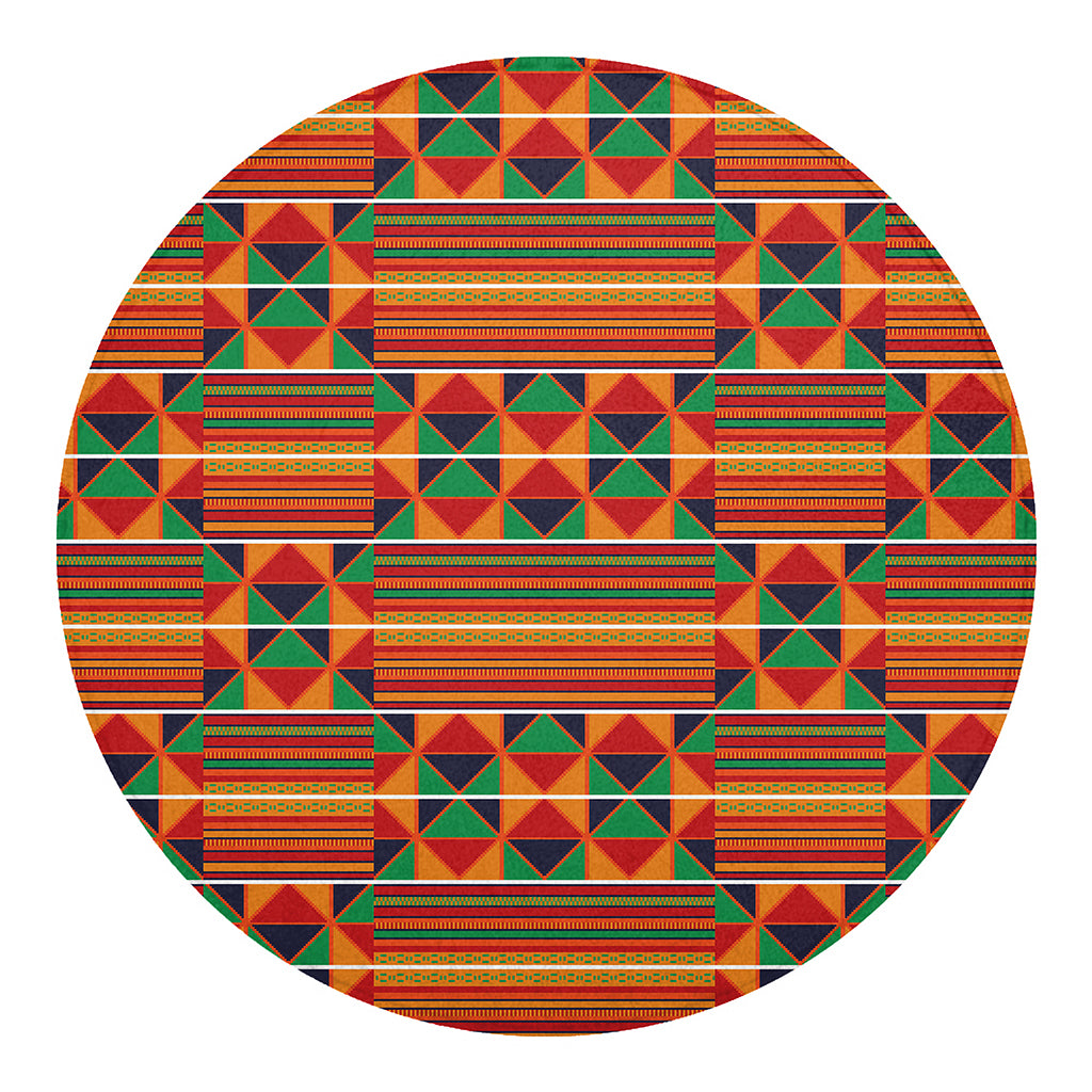 Kente Pattern Print Round Blanket