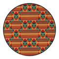Kente Pattern Print Round Floor Mat