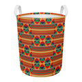 Kente Pattern Print Round Laundry Basket